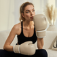 female boxing gloves beige lifestyle