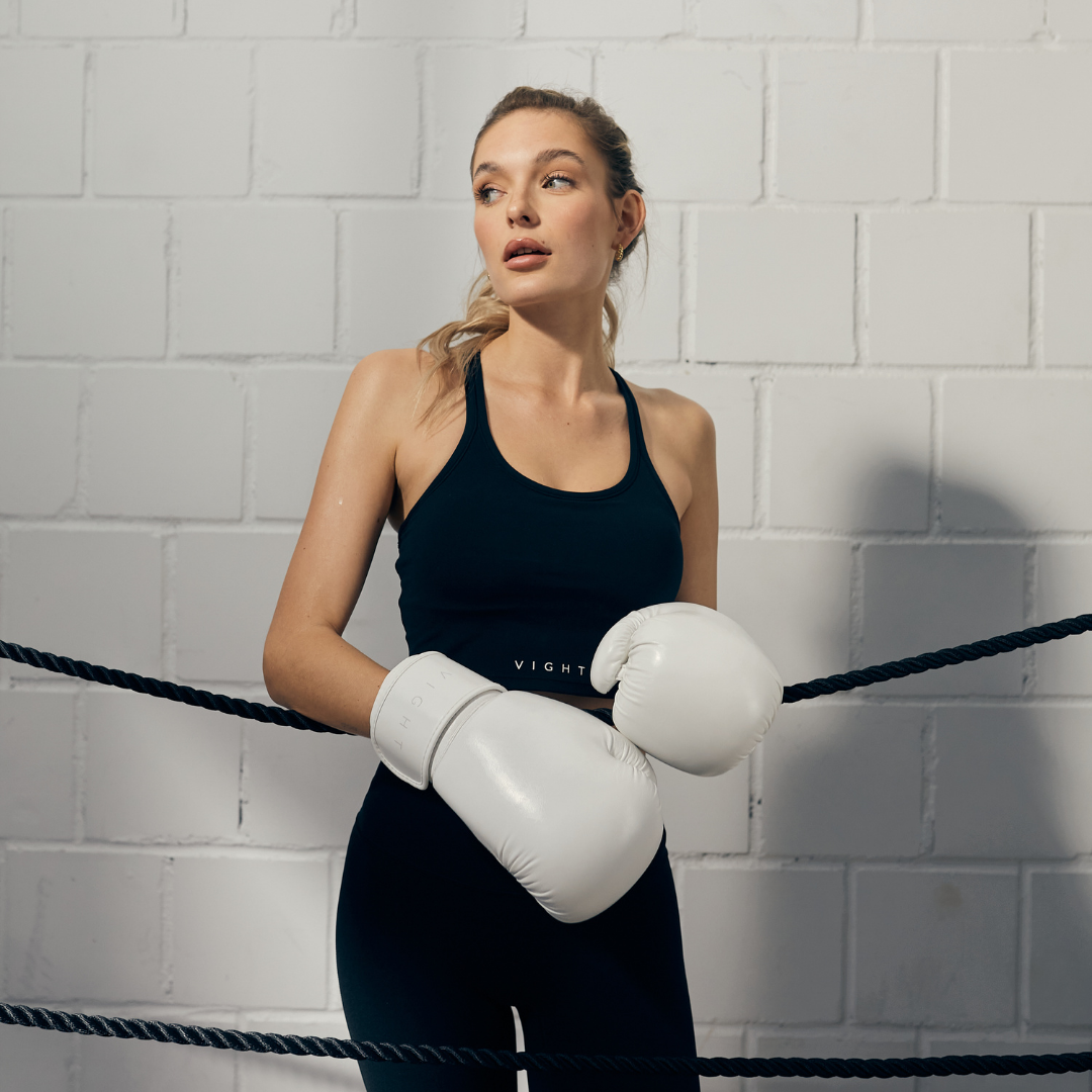 womens boxing gloves white cardio lifestyle